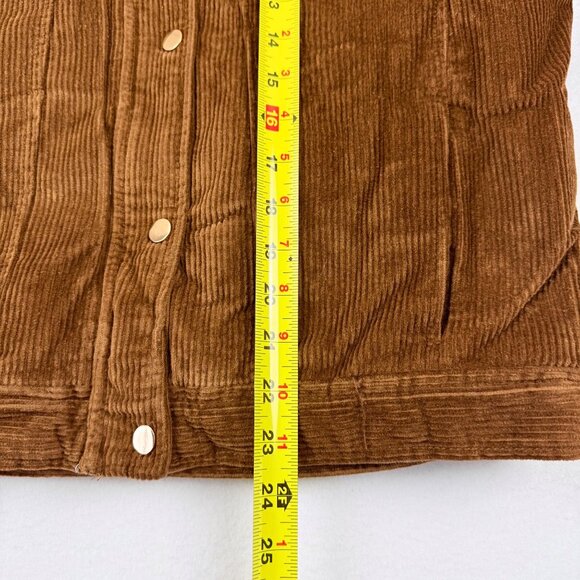 Me Jane Women's Faux Fur Lined Zip/Snap Button Brown Corduroy Jacket Large NWT - Picture 10 of 10